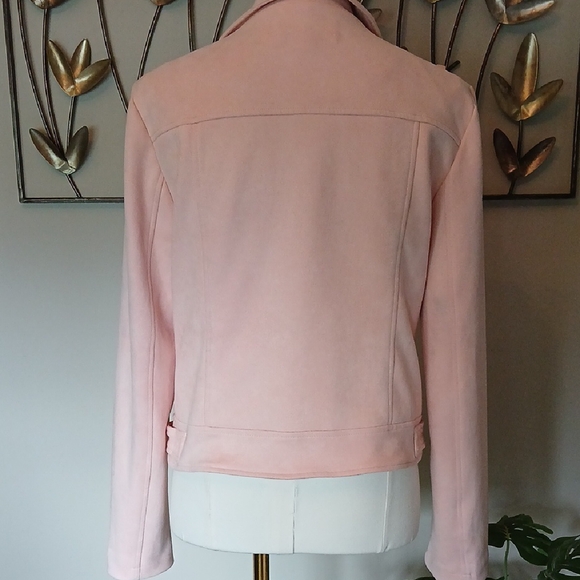 Pink Microsuede Moto Jacket - Picture 9 of 14